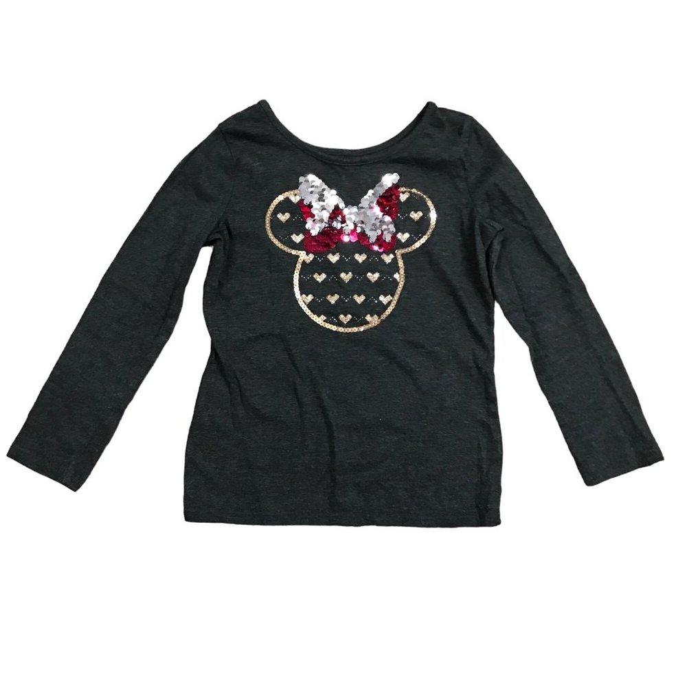 Disney Double Sequined Minnie Mouse Long Sleeve Top‎ by Jumping Beans Girl's 6